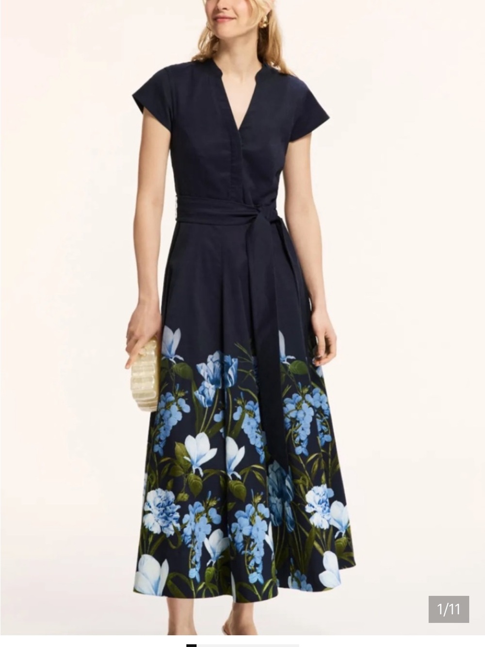 Sachin + Babi Navy Floral Midi Dress
